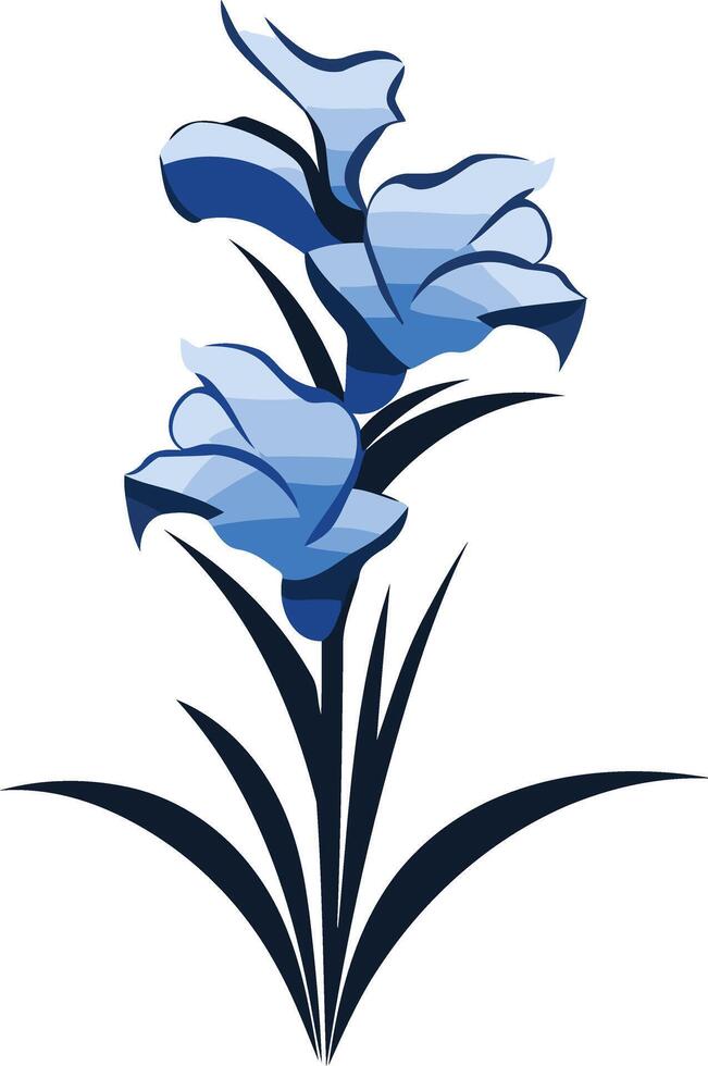 Elegant blue flower graphic, perfect for invitations, stationery, and branding vector