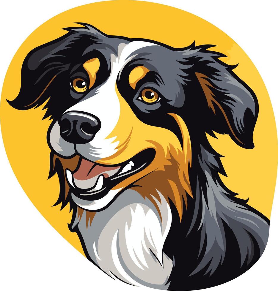 Cute cartoon border collie with a friendly smile, perfect for pet related branding or websites vector