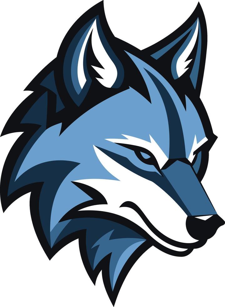 A bold and fierce blue wolf head logo, perfect for sports teams, businesses, and brands looking to convey power and strength vector