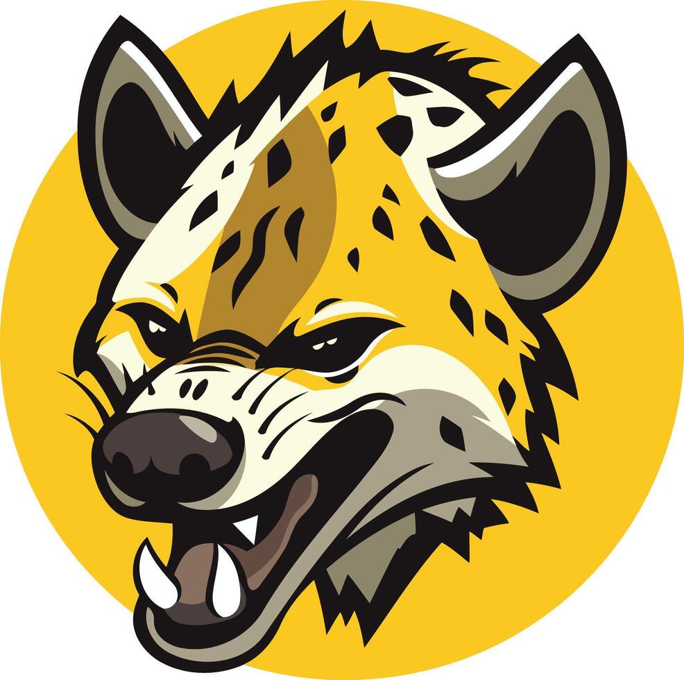 Fearsome hyena mascot with bared teeth, perfect for sports teams, branding, or anything that needs a fierce and powerful image vector