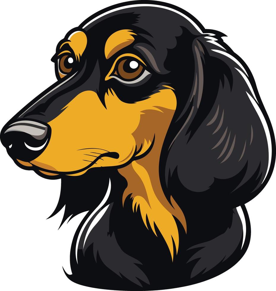 A cute and cartoonish illustration of a dachshund dog, perfect for pet related designs and branding vector