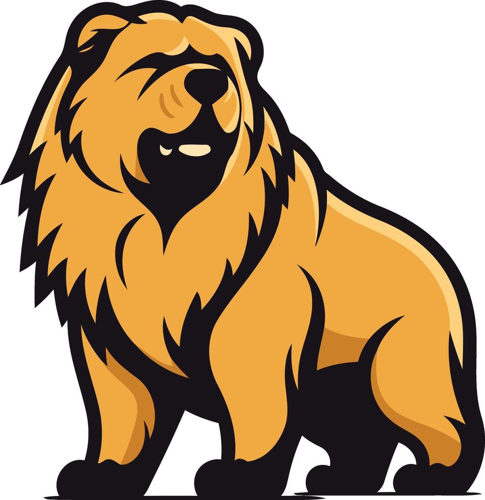 A fierce and bold cartoon chow chow dog, perfect for branding, t shirts, and mascot designs vector