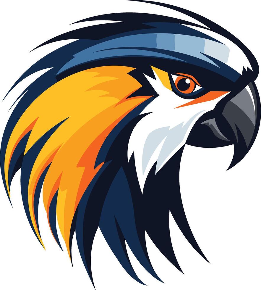 Dynamic, bold eagle head logo design vector