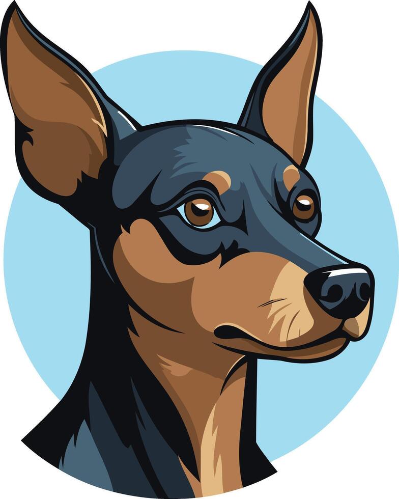 Portrait of a Miniature Pinscher Dog vector