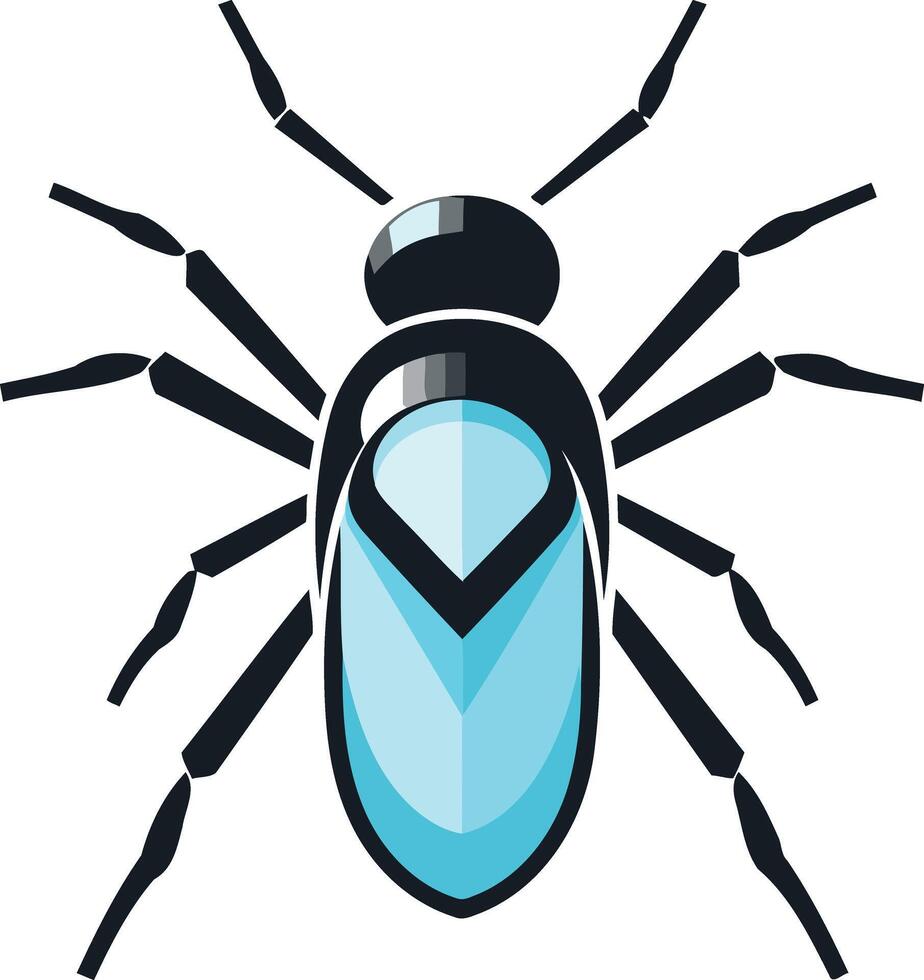 Modern, stylized bug illustration perfect for branding, logos, or app icons vector