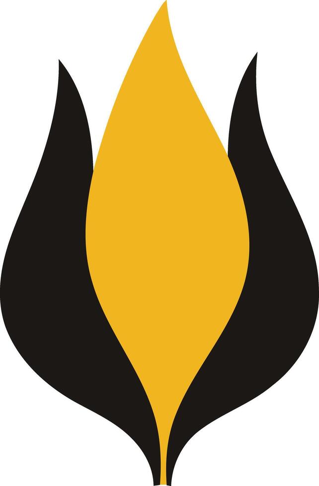 Abstract flame logo design in black and yellow vector