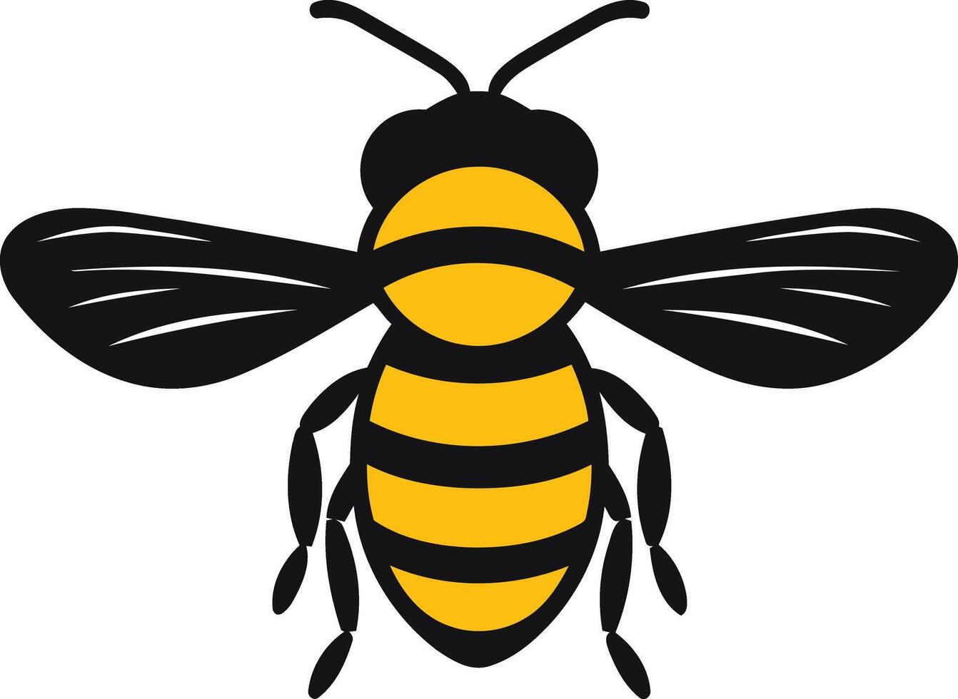 A simple, stylized bee illustration, perfect for branding, logos, and educational materials vector