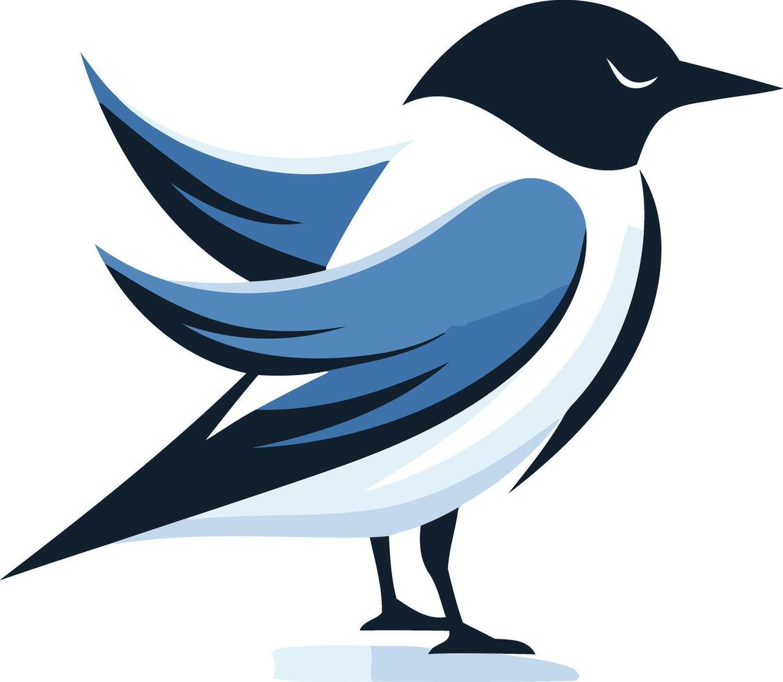 Abstract blue bird logo design vector