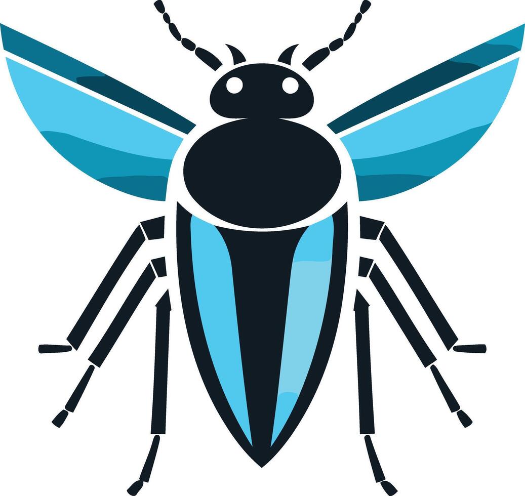 Abstract blue and black beetle logo design vector