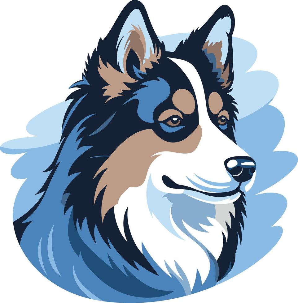 Portrait of a Blue Merle Dog vector