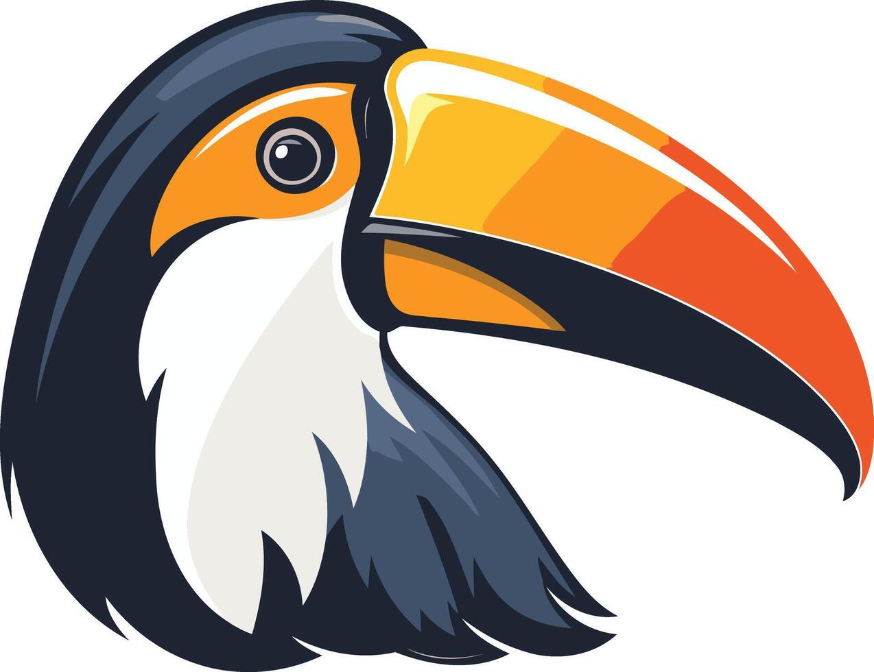 Vibrant illustration of a toucan with a colorful beak vector
