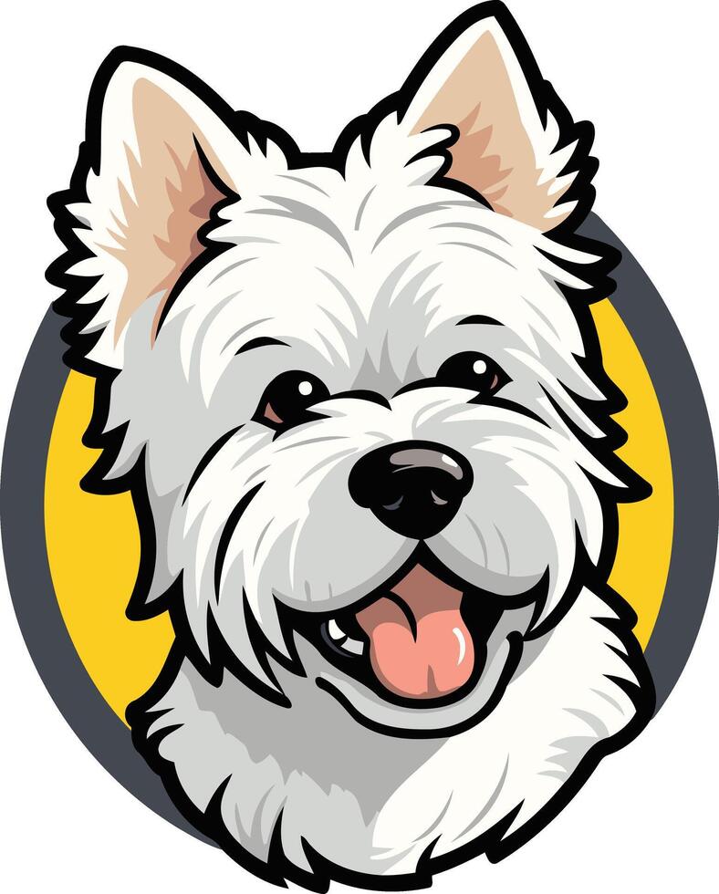 Cute cartoon west highland white terrier dog with a friendly smile vector