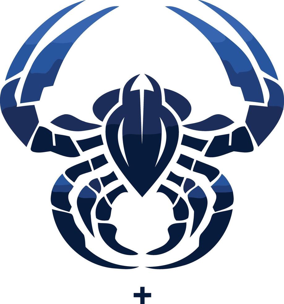 A bold, stylized scorpion silhouette in blue, perfect for designs that require a powerful and edgy feel vector