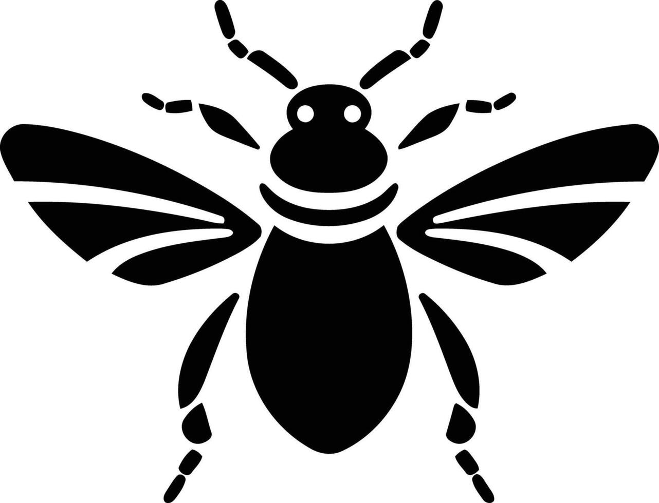 Simple, minimalist bee silhouette in black vector