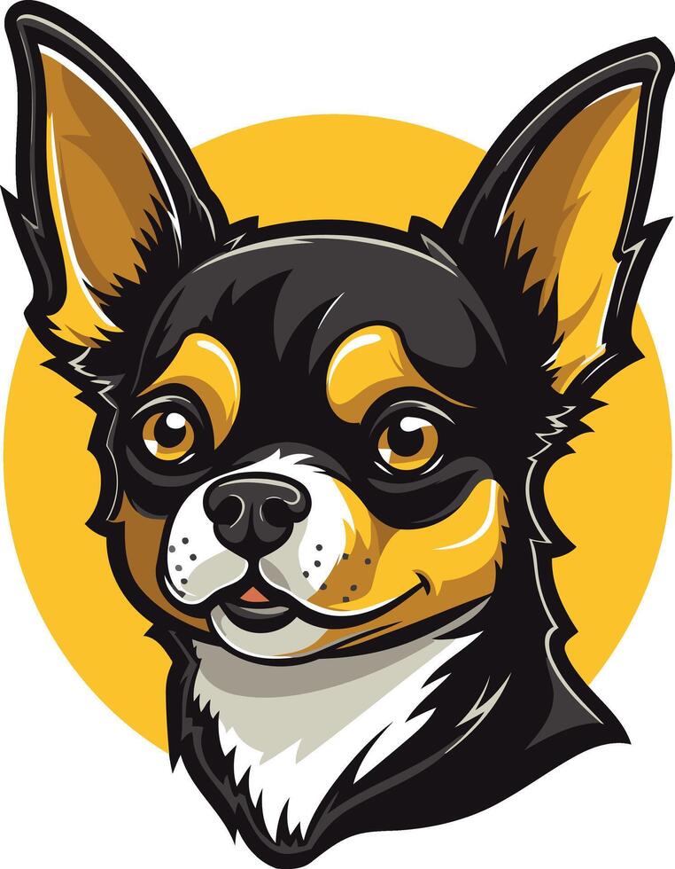 Cute cartoon chihuahua with big ears and playful expression vector