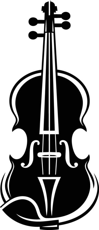 Simple black and white illustration of a violin vector