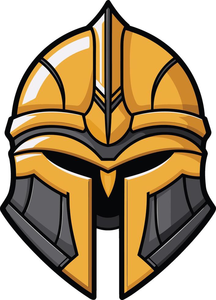 A bold and powerful gold spartan helmet logo, perfect for gaming, esports, or any brand seeking a strong, warrior like identity vector