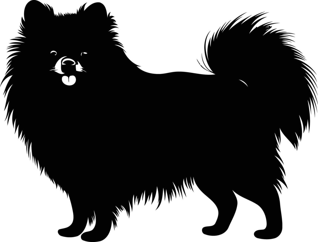 A simple yet elegant black silhouette of a pomeranian dog vector