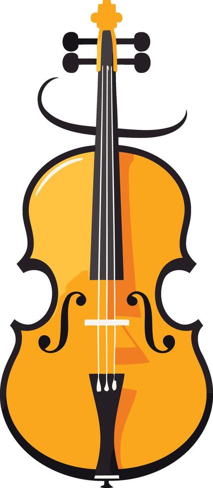 A simple, bright yellow violin illustration perfect for music related projects, websites, and social media vector