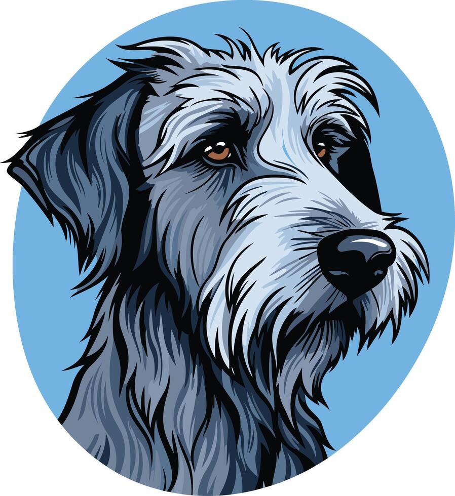 Charming portrait of a wirehaired dog with a soulful gaze vector