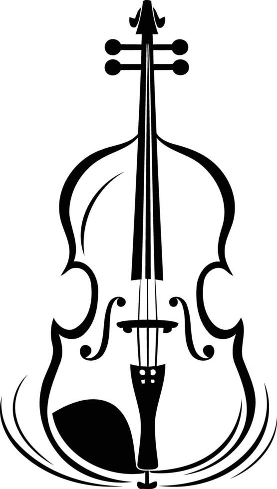 A simple yet elegant black and white illustration of a violin, perfect for music related designs, websites, or branding vector