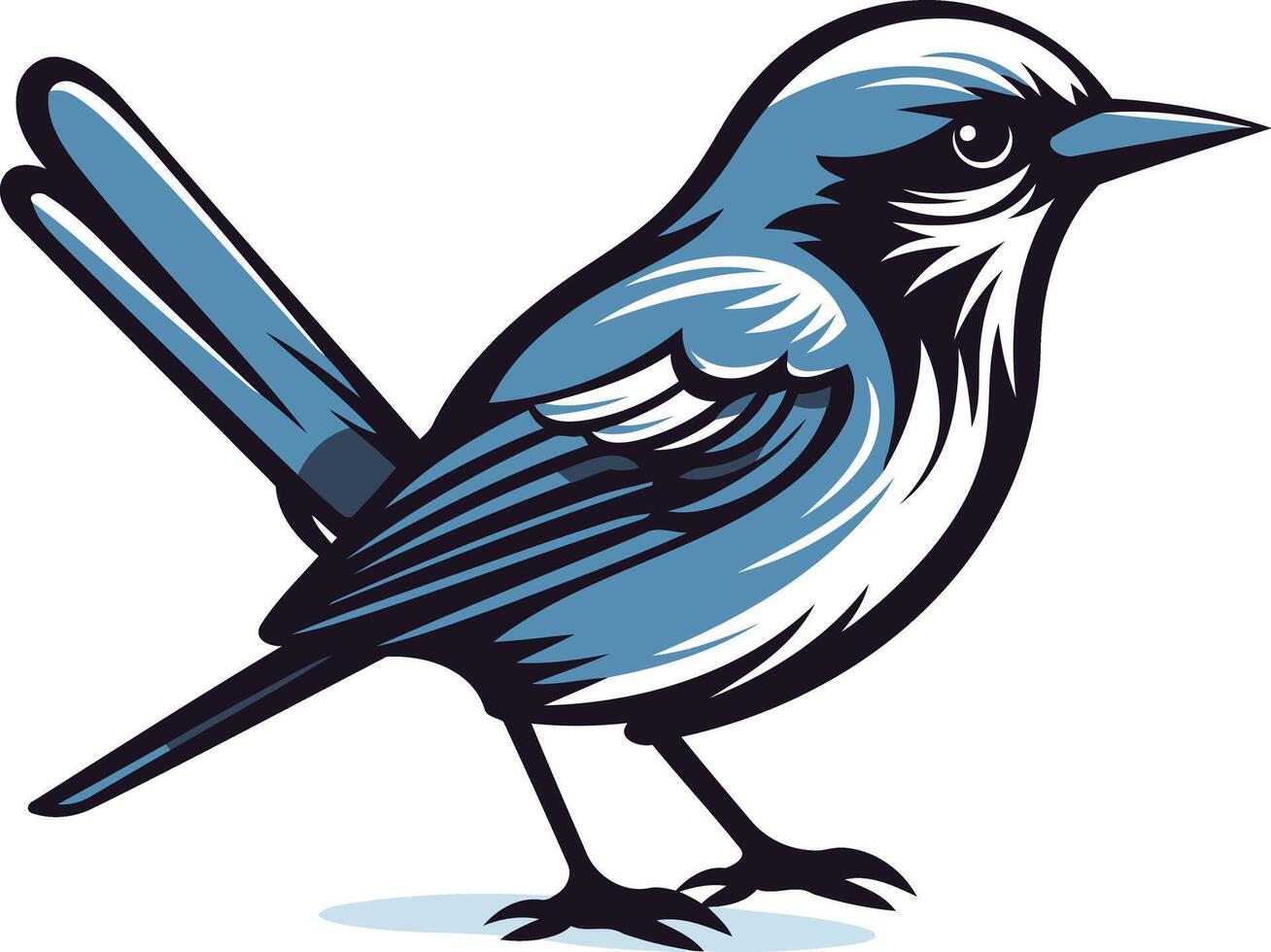 A bold, stylized illustration of a bluebird vector