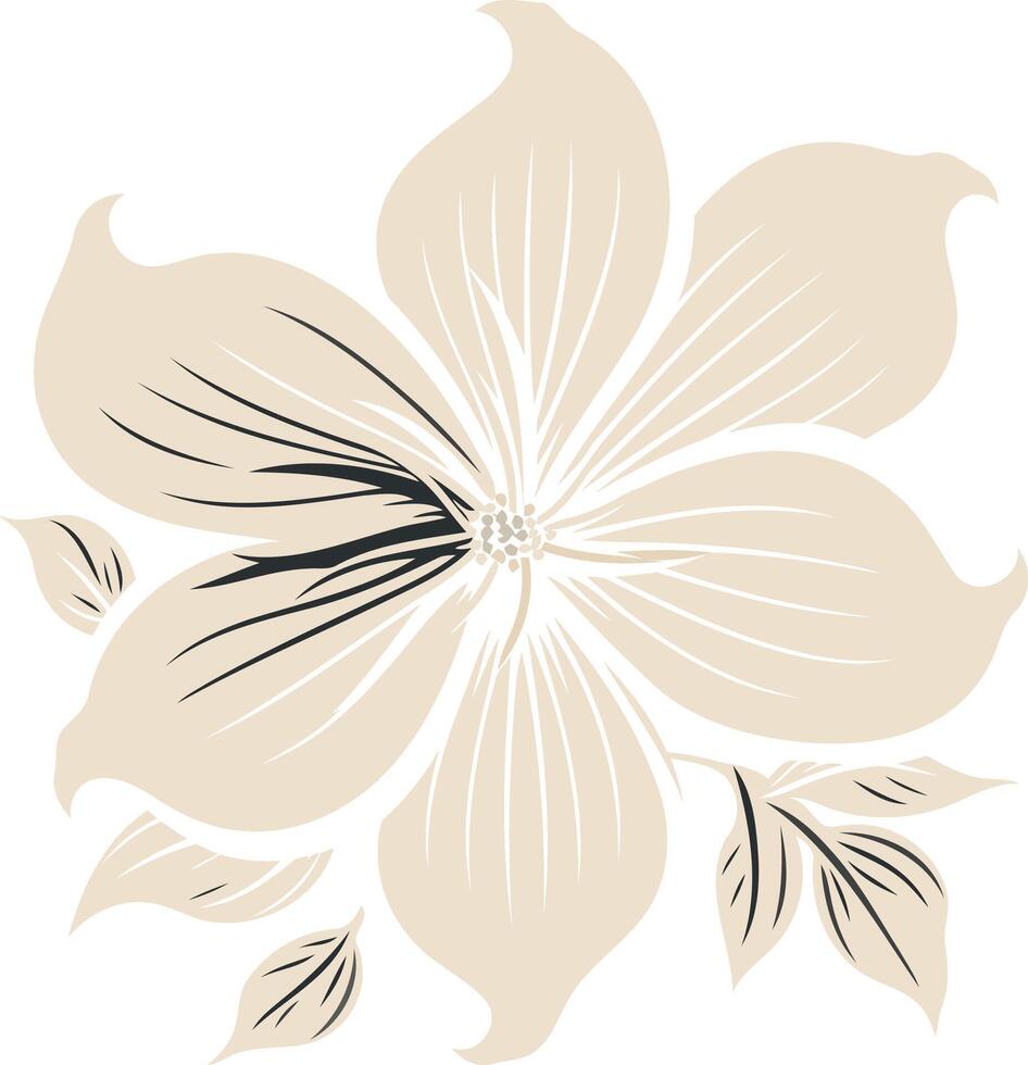 Elegant and delicate cream colored flower with black veins vector
