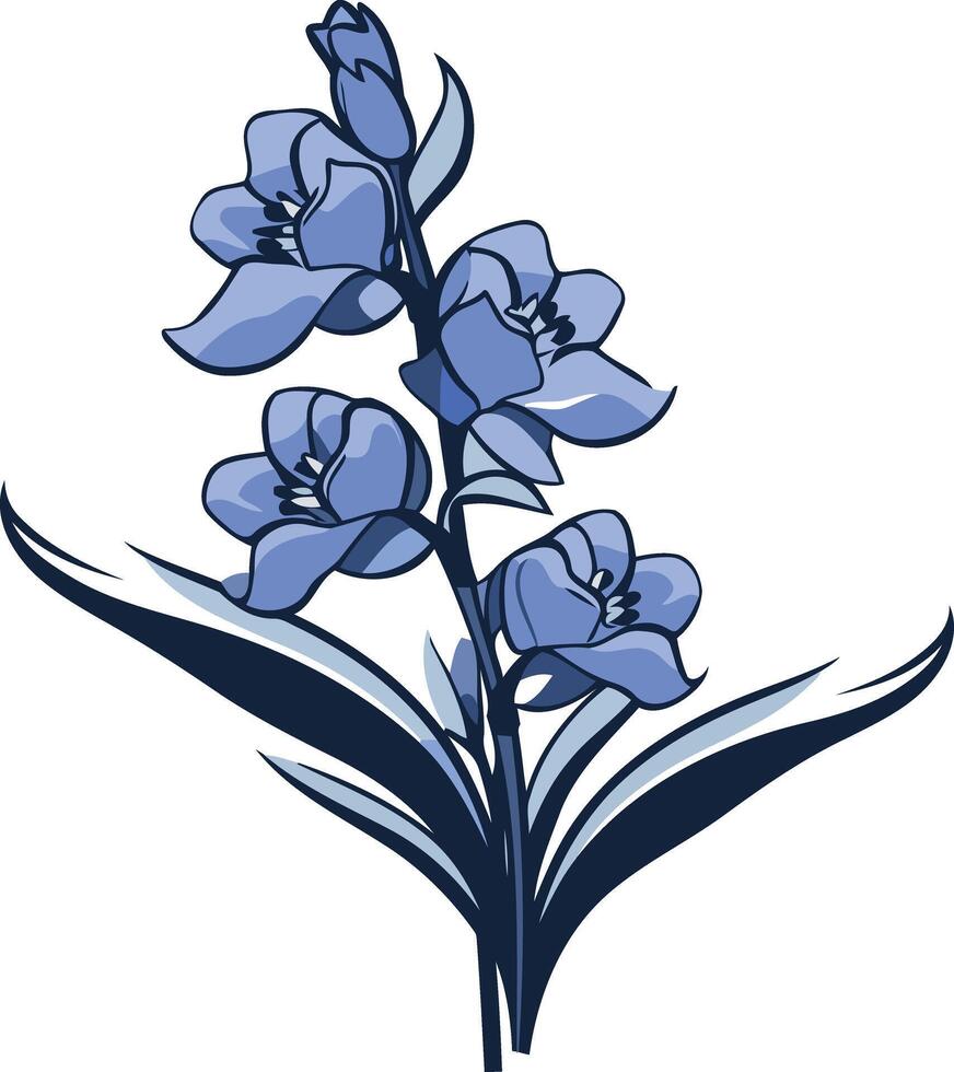Elegant blue flower illustration vector