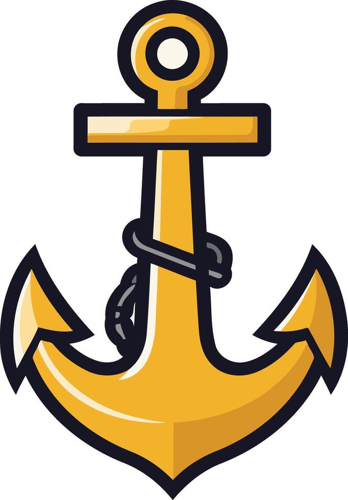 A simple, cartoon style anchor illustration, perfect for nautical themed designs, websites, and social media vector