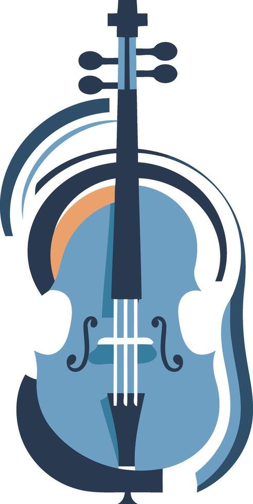 Modern, abstract illustration of a cello, perfect for music related projects, branding, or design elements vector