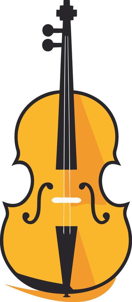 Simple yet elegant, this yellow cello silhouette is perfect for music related projects vector