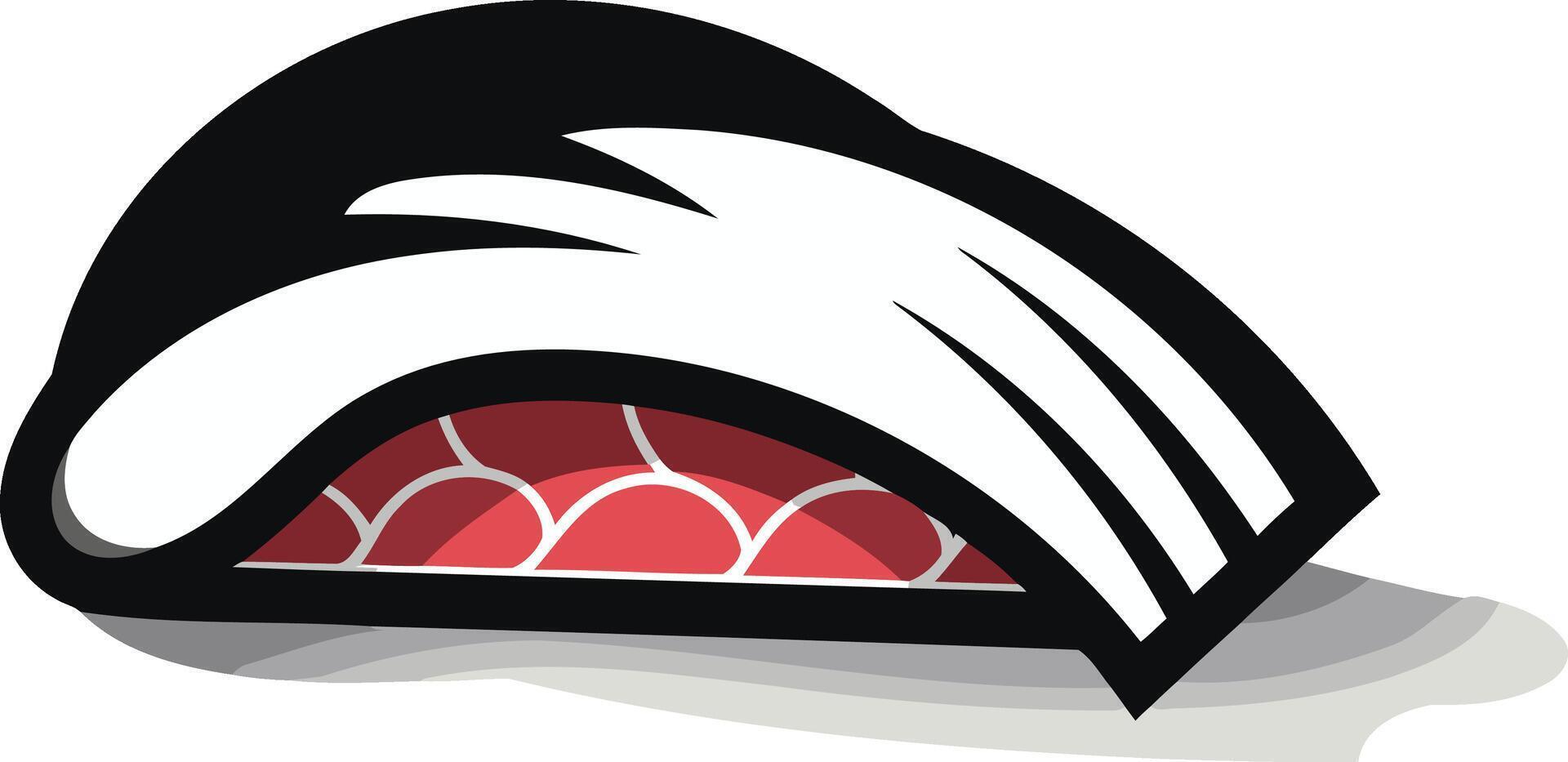 A stylized, cartoon like illustration of a single piece of sushi, perfect for use in branding, marketing, or menu design vector