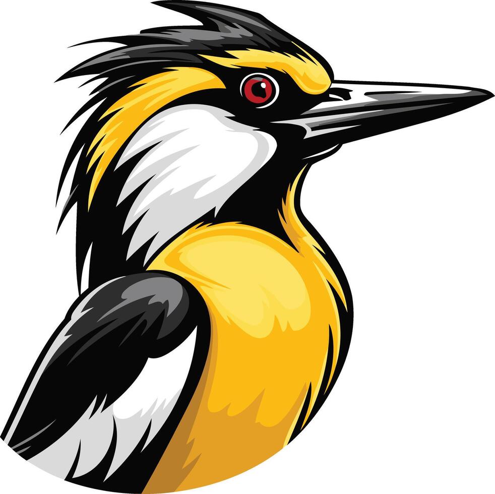 A bold and vibrant illustration of a kingfisher bird, perfect for logos, branding, and wildlife themed designs vector