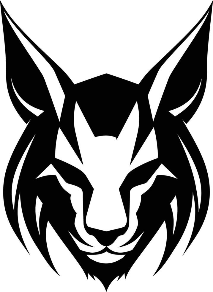 Powerful black and white lynx head logo, perfect for branding, websites, and t shirts vector