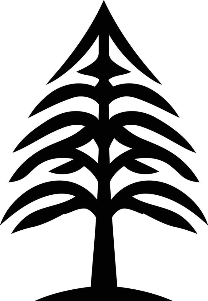 A stylized, black and white tree icon, perfect for logos, branding, or nature inspired designs vector