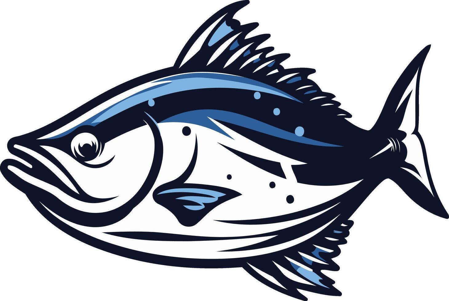 Bold and dynamic illustration of a fish, perfect for branding, logos, or marine themed designs vector