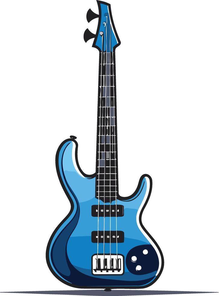 A vibrant blue electric bass guitar, ideal for music related projects, posters, and branding vector