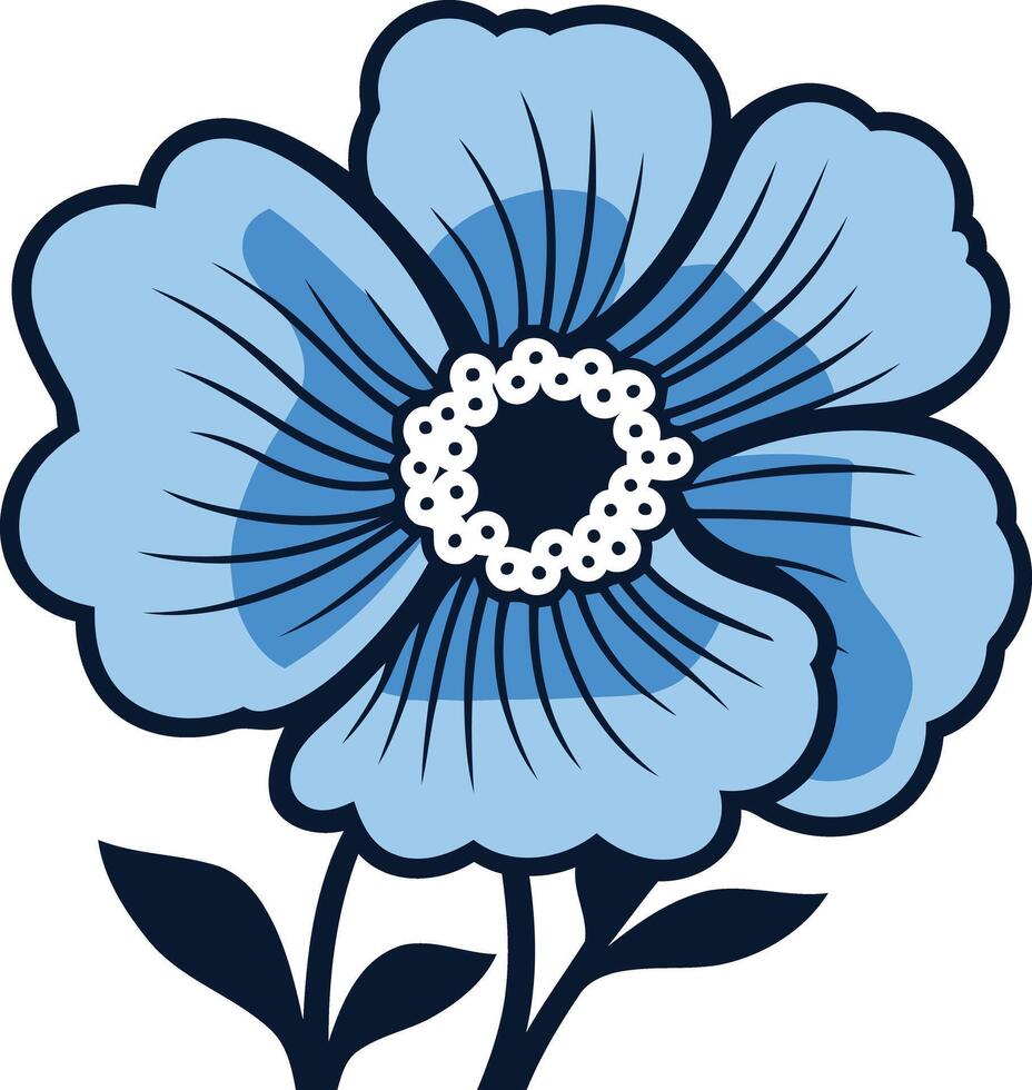 A simple yet charming blue flower, perfect for adding a touch of nature and vibrancy to your designs vector