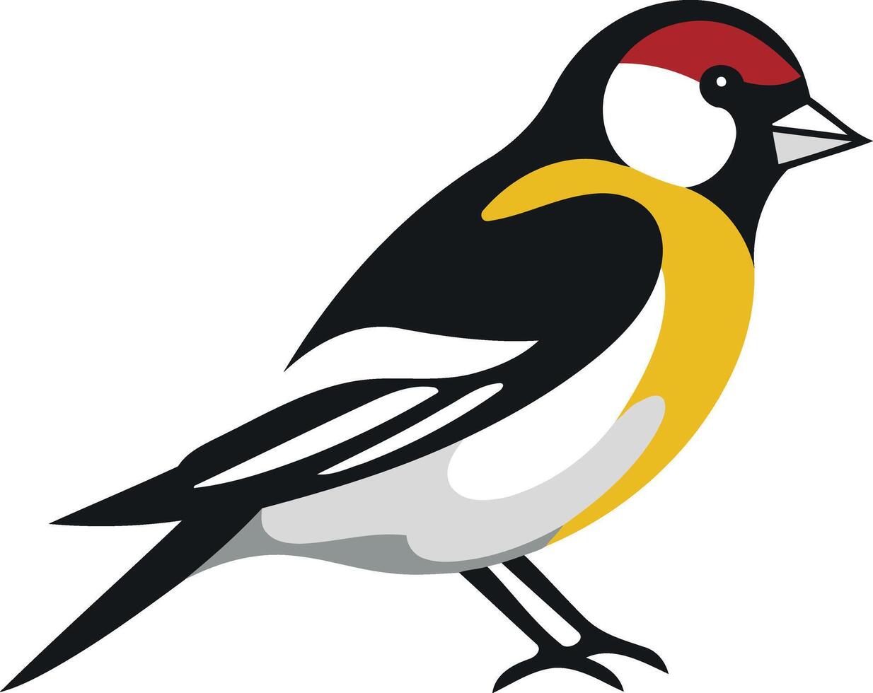 Simple and colorful illustration of a yellow breasted bird, perfect for use in branding, design projects, or nature themed illustrations vector