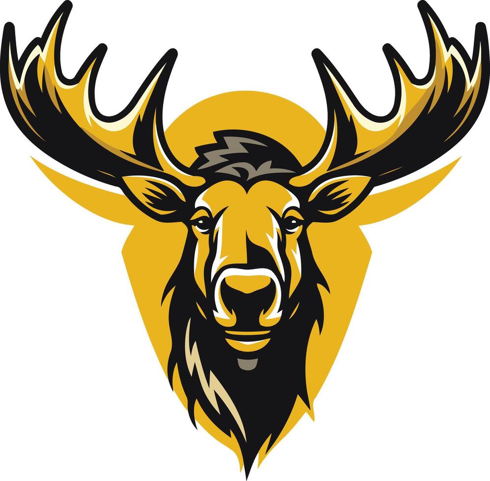 Powerful and bold, this moose head logo design is perfect for businesses seeking a strong, masculine brand vector