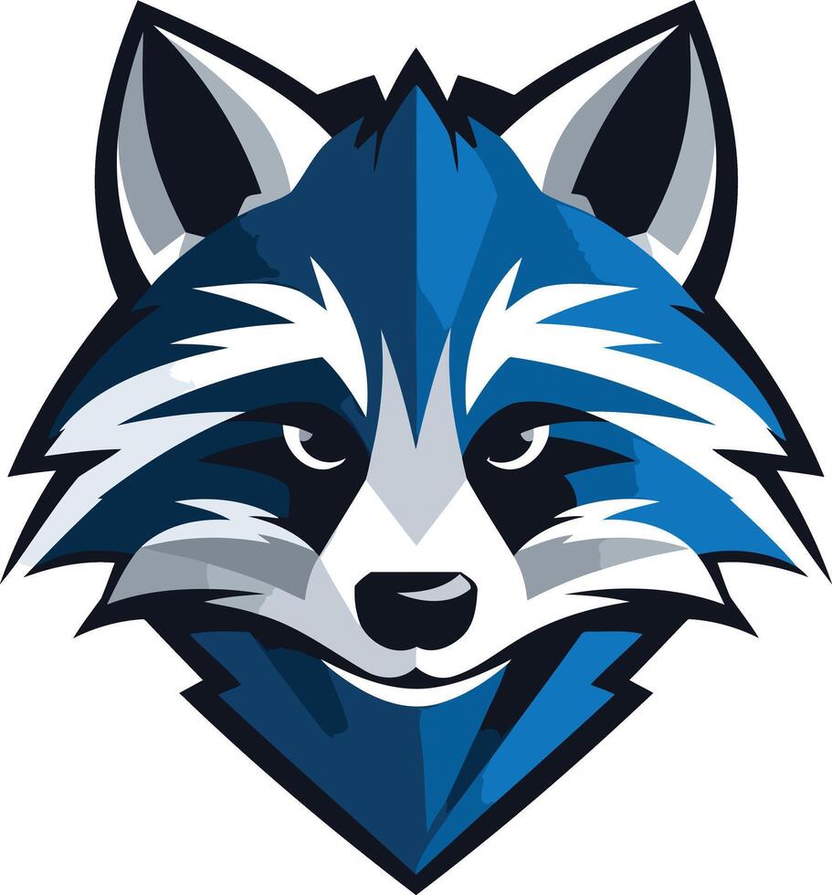 A bold and striking element illustration of a raccoon's face vector