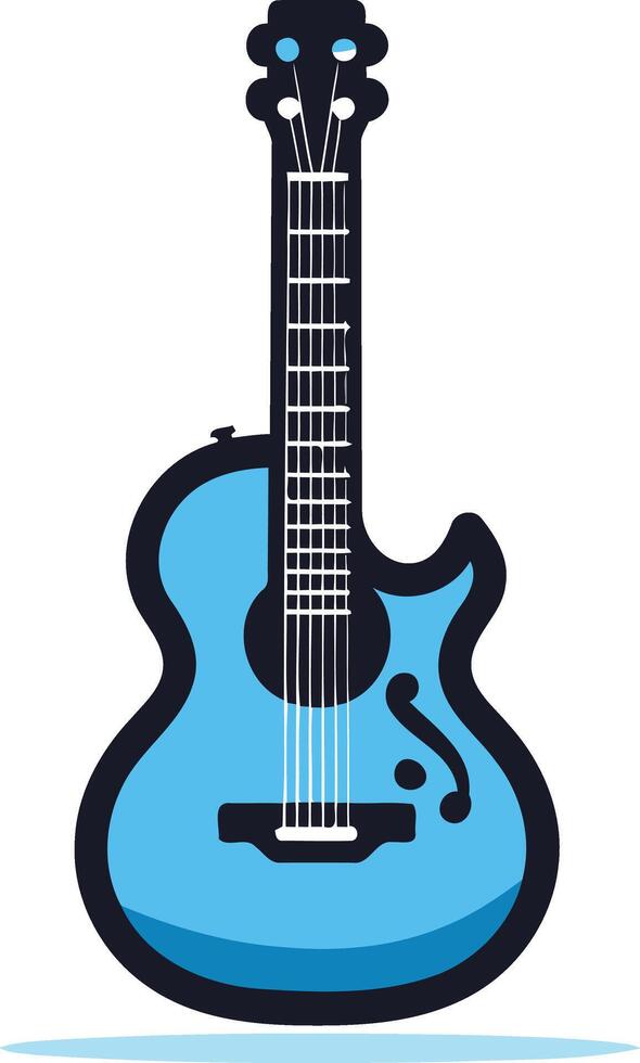 Simple, modern, and bold, this blue acoustic guitar illustration is perfect for music related branding, social media, and website design vector