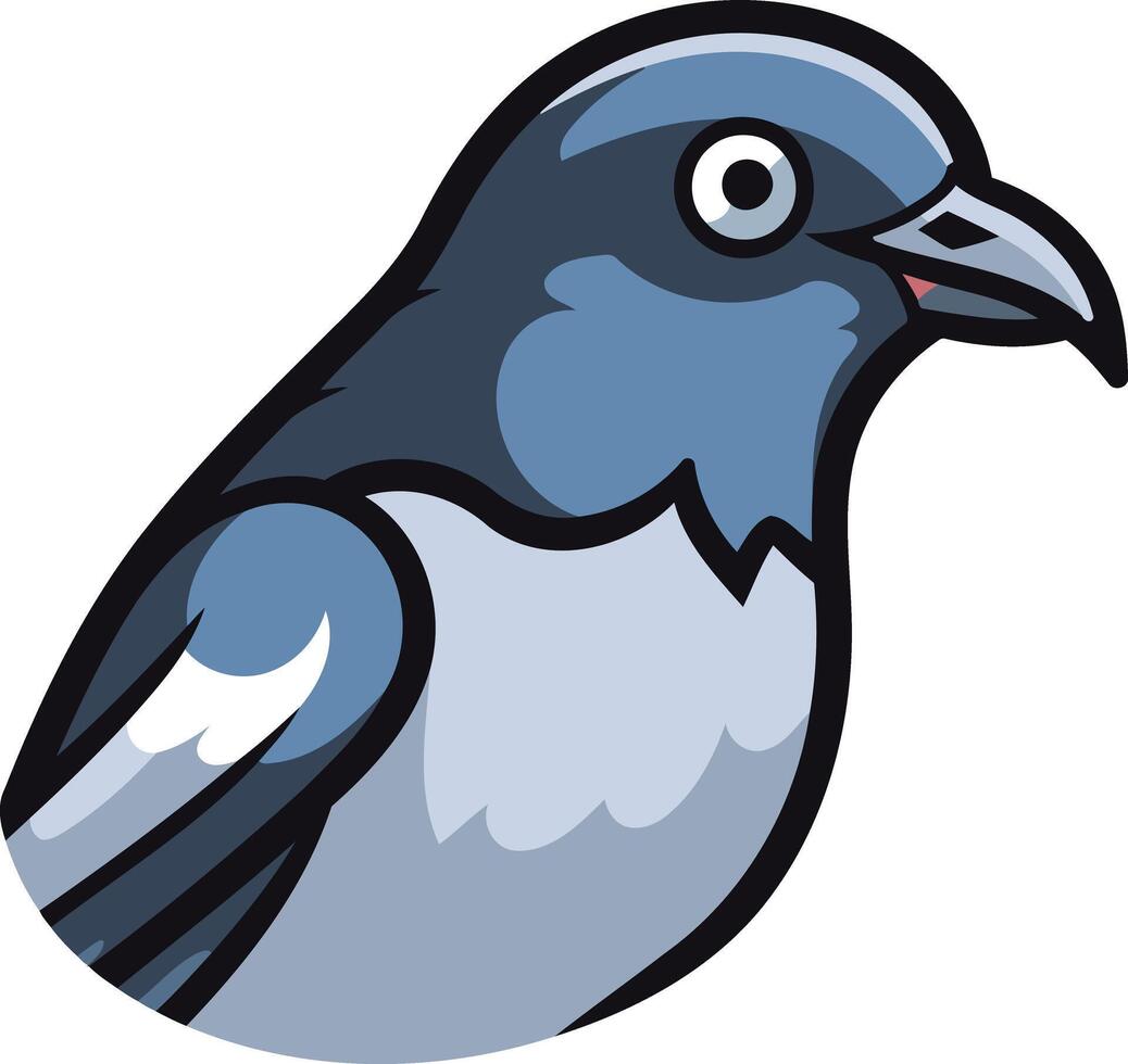 Cute cartoon bluebird with a friendly expression, perfect for children's books, websites, or app design vector