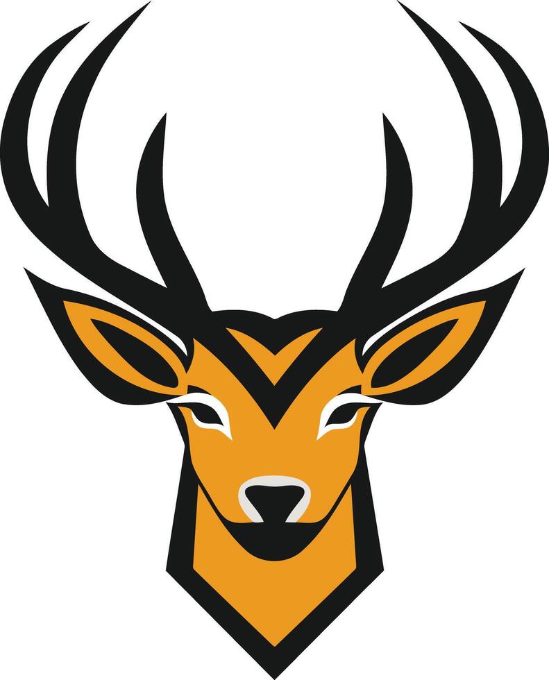Stylized deer head logo, perfect for brands seeking a strong and majestic image vector