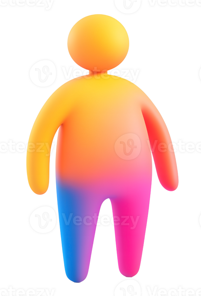 Modern 3D Human Icon with Vibrant Colors png