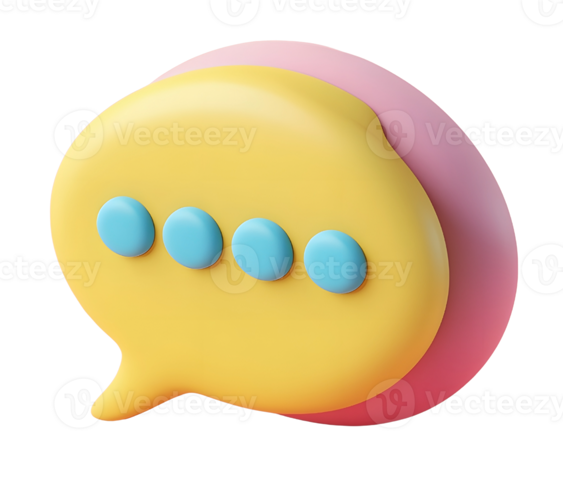 Minimal 3D Speech Bubble Icon for Customer Interaction png