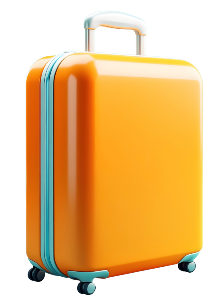 Sleek 3D Travel Suitcase Icon in Vibrant Colors png