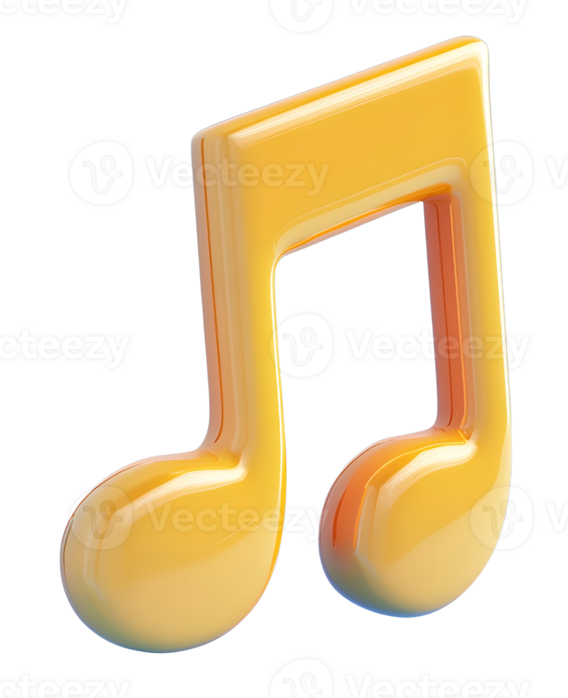 3D Icon of Musical Note for Music Streaming Apps png
