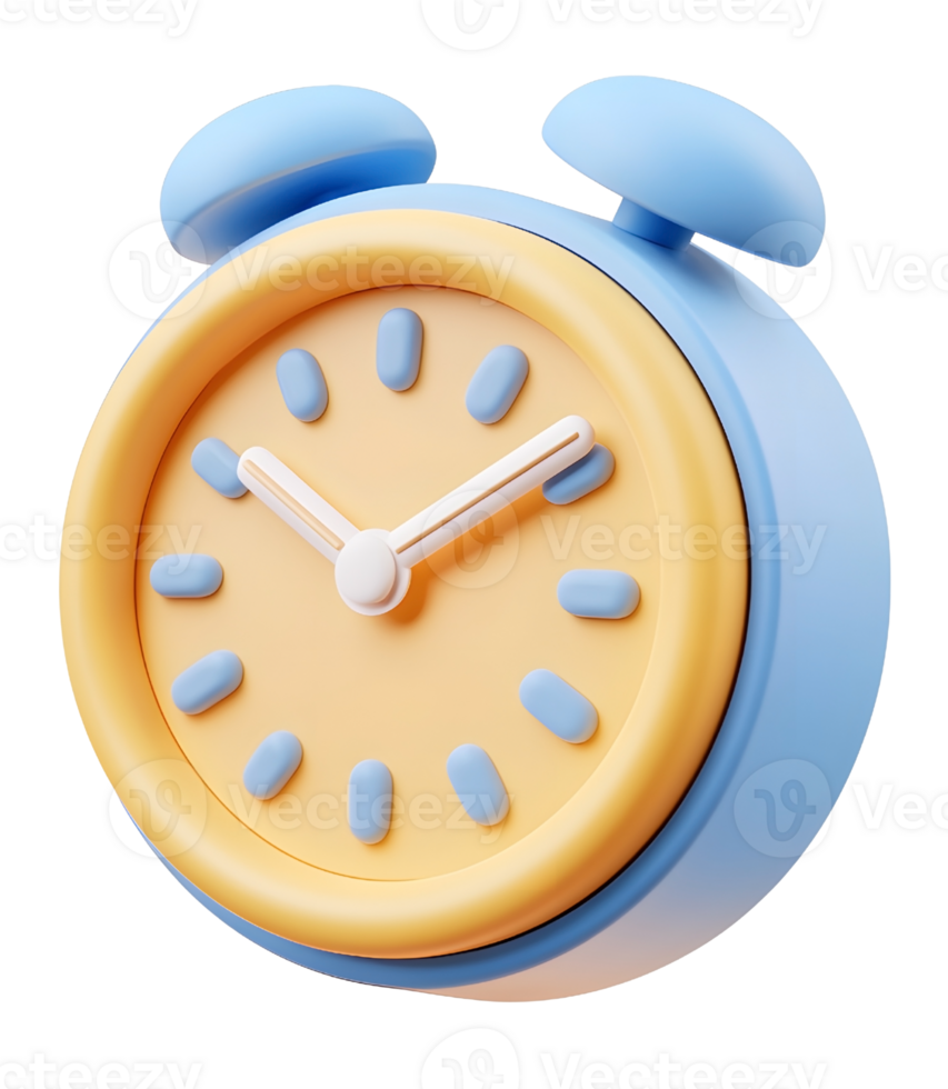 Clean 3D Clock Icon for Task Management and Scheduling png
