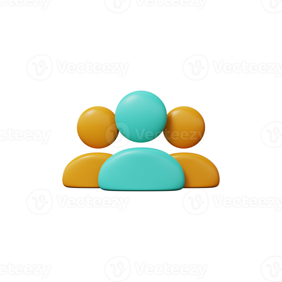 3D symbol of team and user group. png